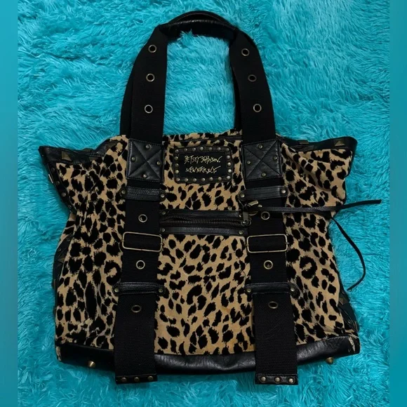 Betseyville Cheetah Print Tote 16”x12” estimated - Picture 1 of 3